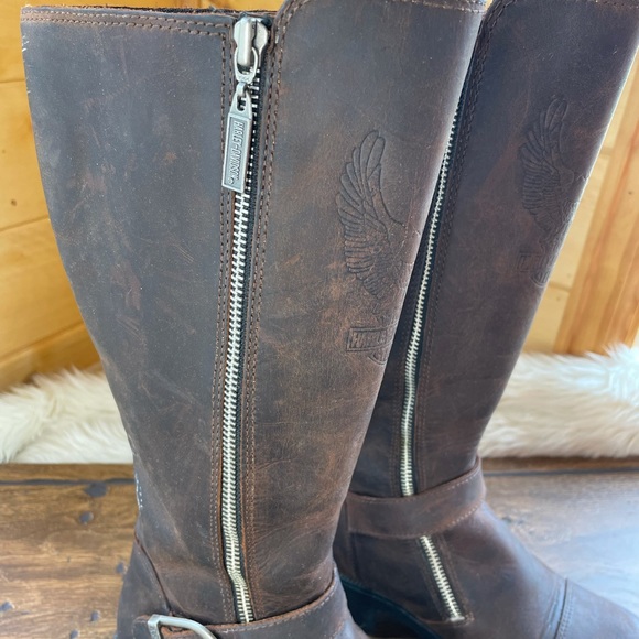 Harley-Davidson brown leather motorcycle boots - Picture 7 of 16